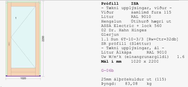 Álklædd timbur útihurð 3