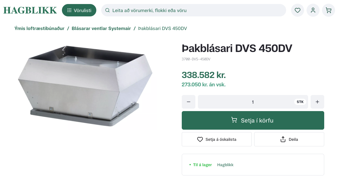 Systemair þakblásari 2