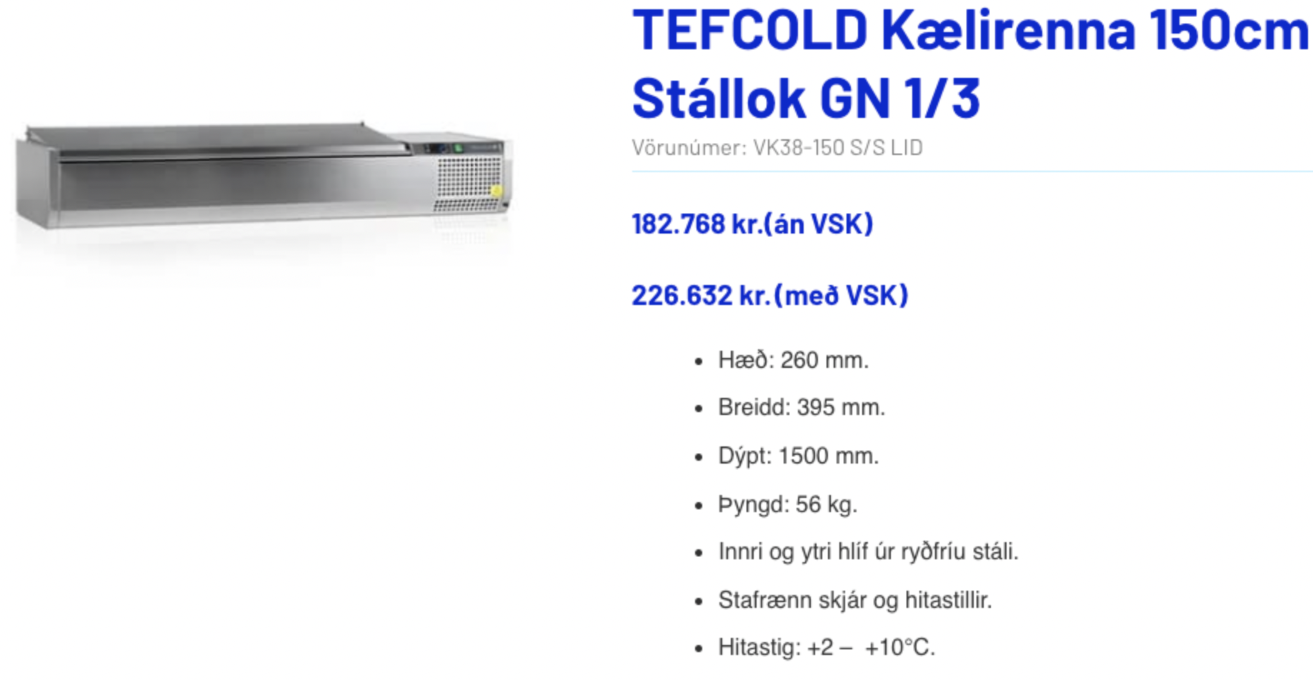 Tefcold kælirenna 6