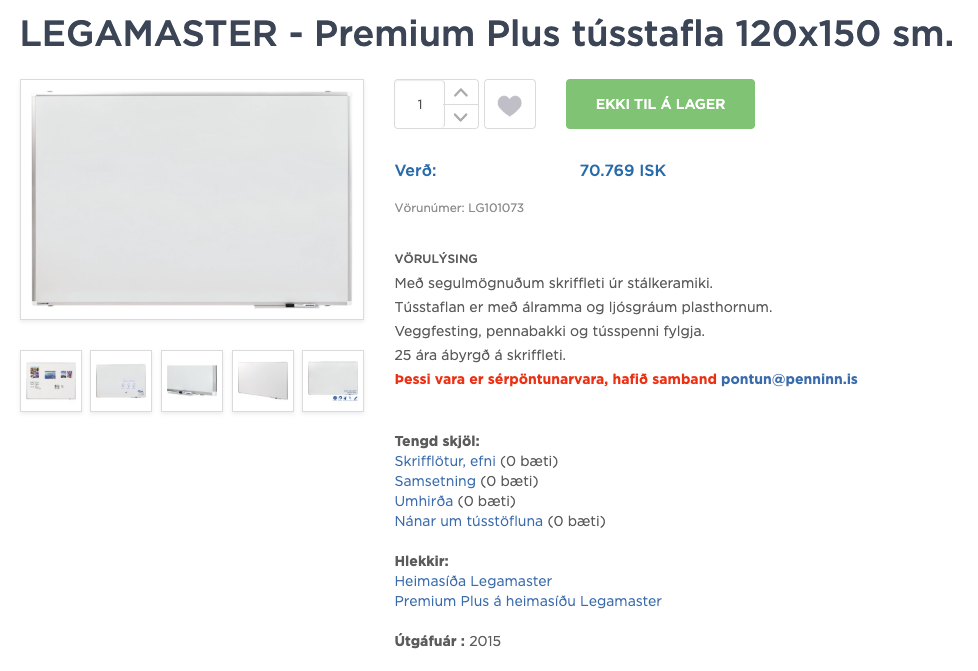 Legamaster tússtafla 4