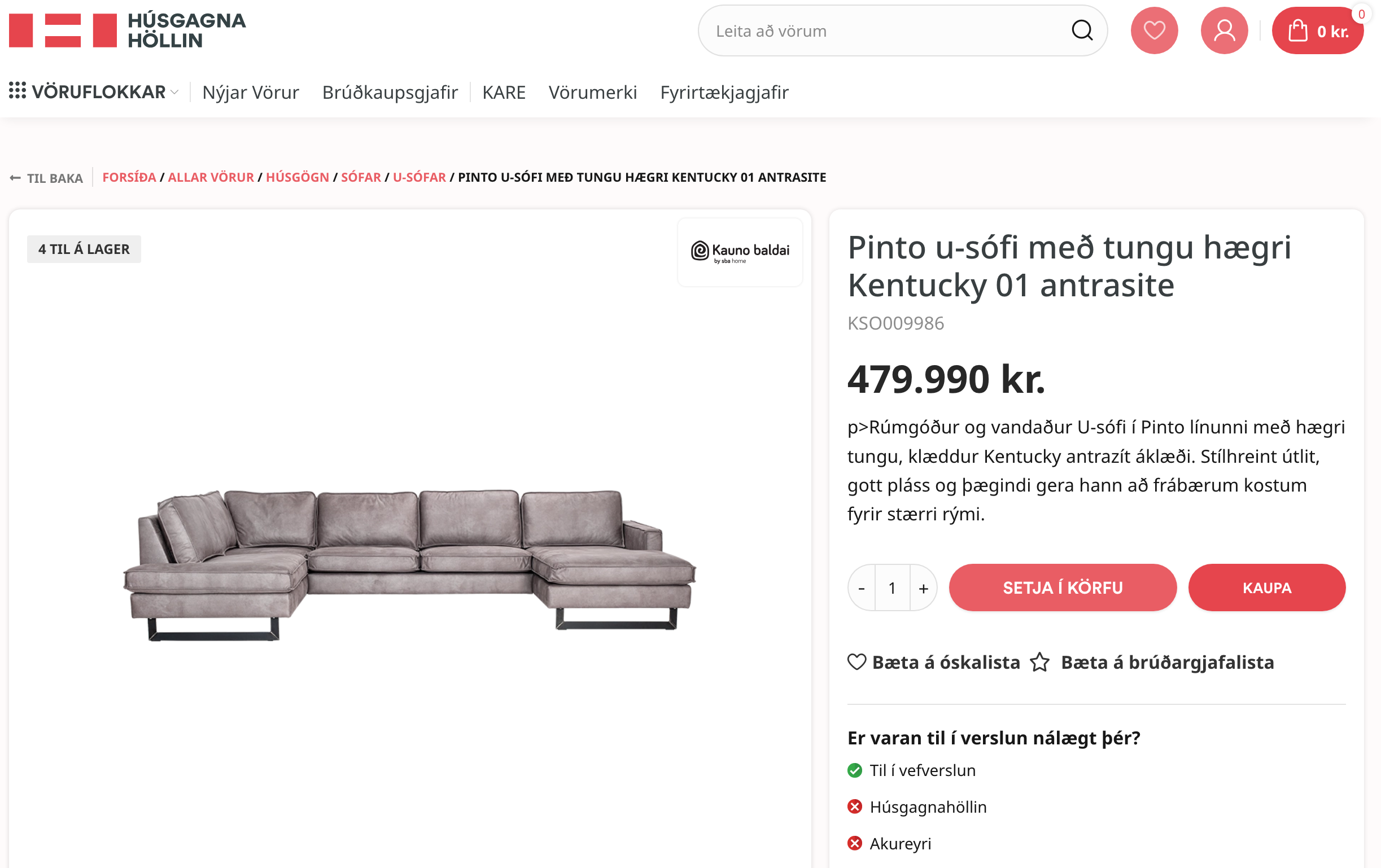 Kauno horntungusófi 8