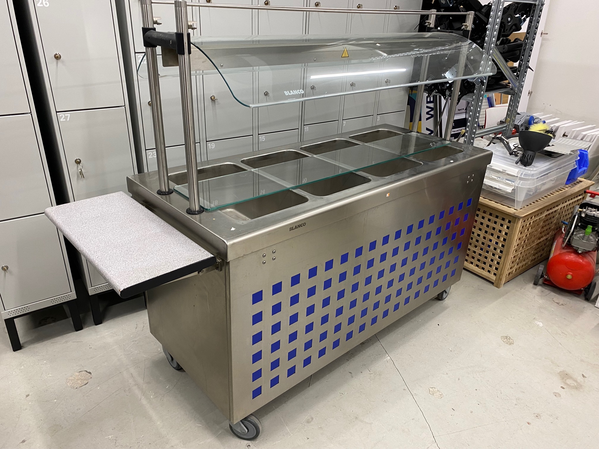 SELT / SOLD - Blancotherm hitaborð / salatbar, B154 x D68 x H90/150 sm.
