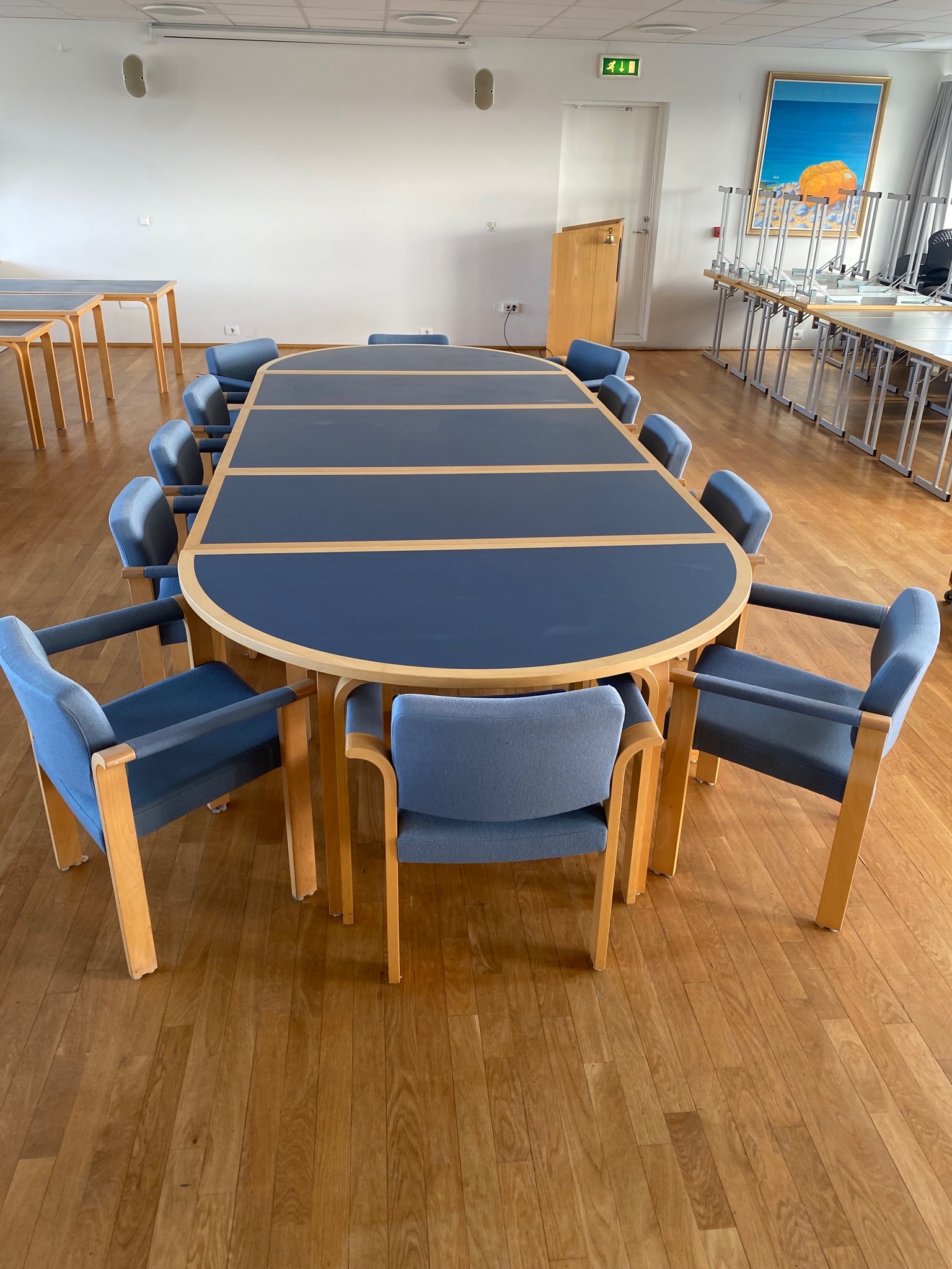 SELT / SOLD Danskt samsett fundarborð eftir Magnus Olesen, 1960s, L380xB155sm. 2
