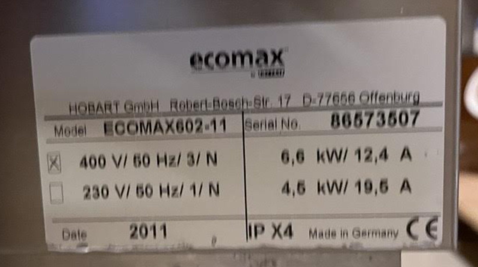 SELT/SOLDECOMAX 602-11 húddvél frá HOBART 7