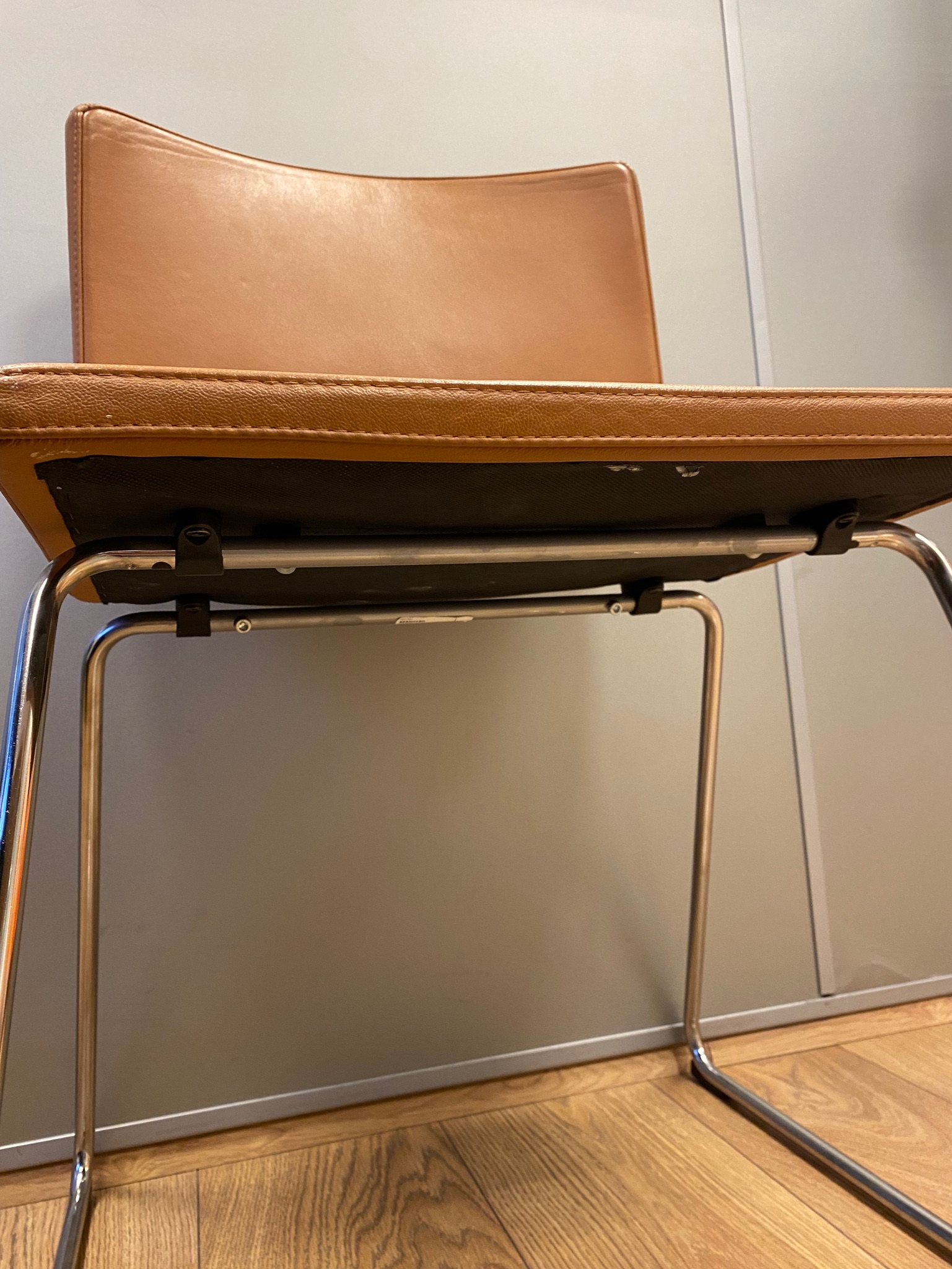 SELT / SOLD Fundarstóll frá IKEA - Ljósbrúnn, leður 5