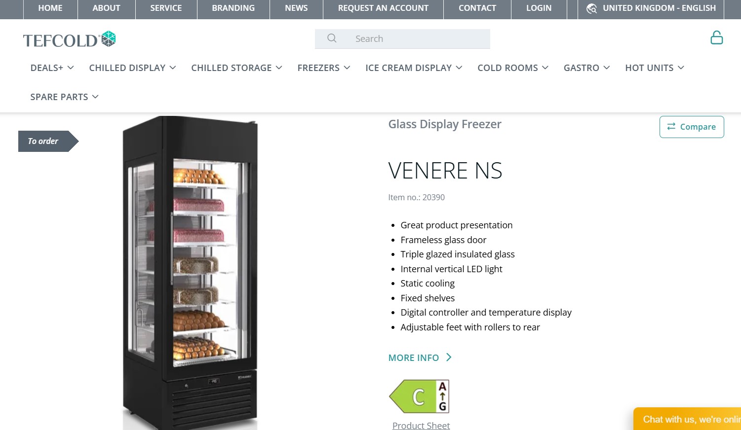 SELT / SOLD Frystir - display - sælkeraskápur 2 metrar 2