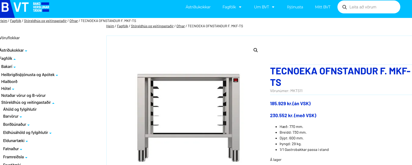 SELT / SOLD TecnoEKA gufuofn á standi ásamt háfi, 11 skúffu 10