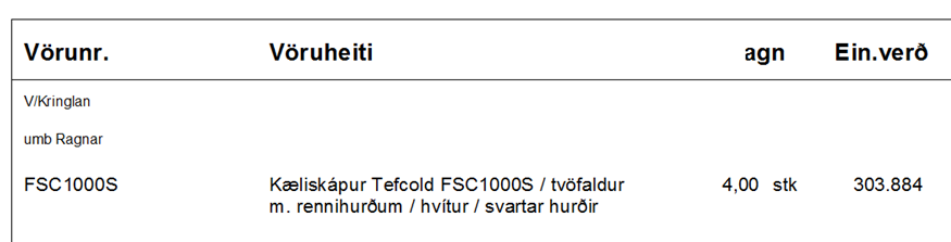 SELT / SOLD - Vandaður Tefcold FSC1000s kælir 4