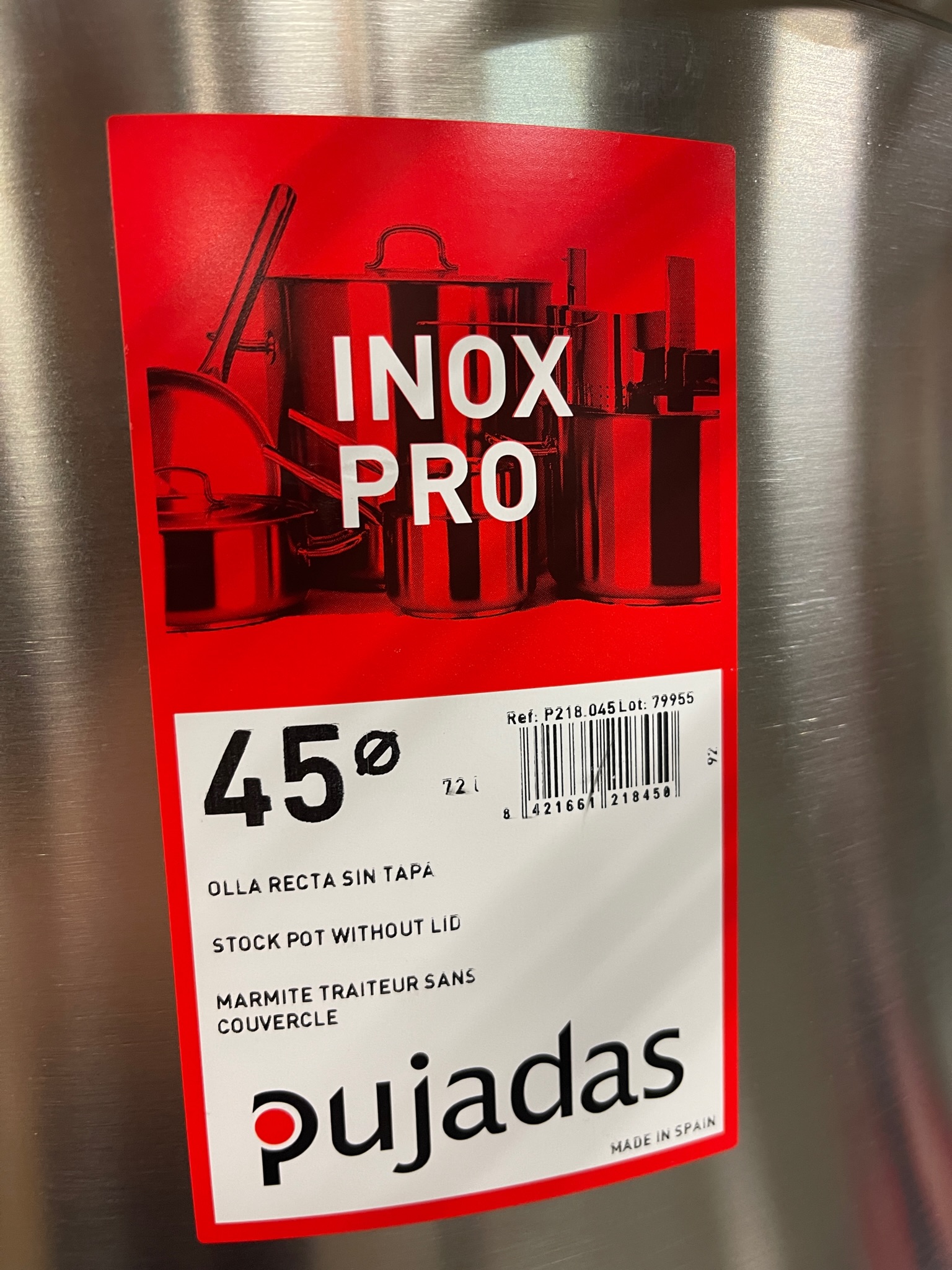 Selt/Endurnýtt-Pujadas stálpottur 72L Ø 45sm (ónotaður) 4