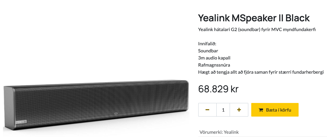 Yealink hátalari G2 fyrir MVC myndfundakerfi 5