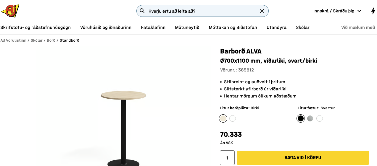 SELT / SOLDHáborð / hringborð, H113 x Ø70 sm. (4 stk) 6