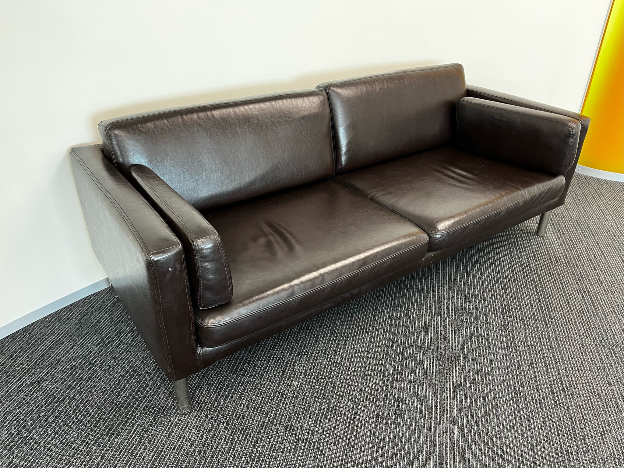 SELT / SOLD IKEA leðursófi - brúnn 3