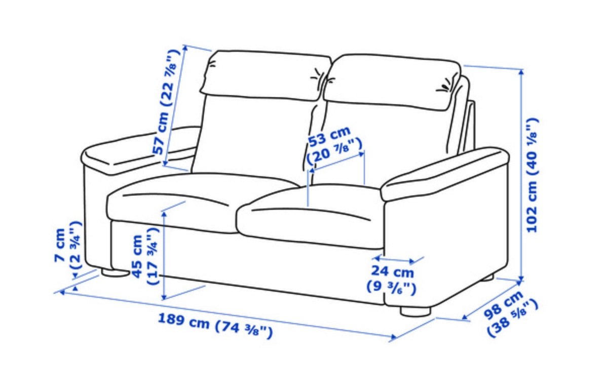 Selt - endurnýtt - Nýlegur 2ja sæta sófi LIDHULT frá IKEA 6