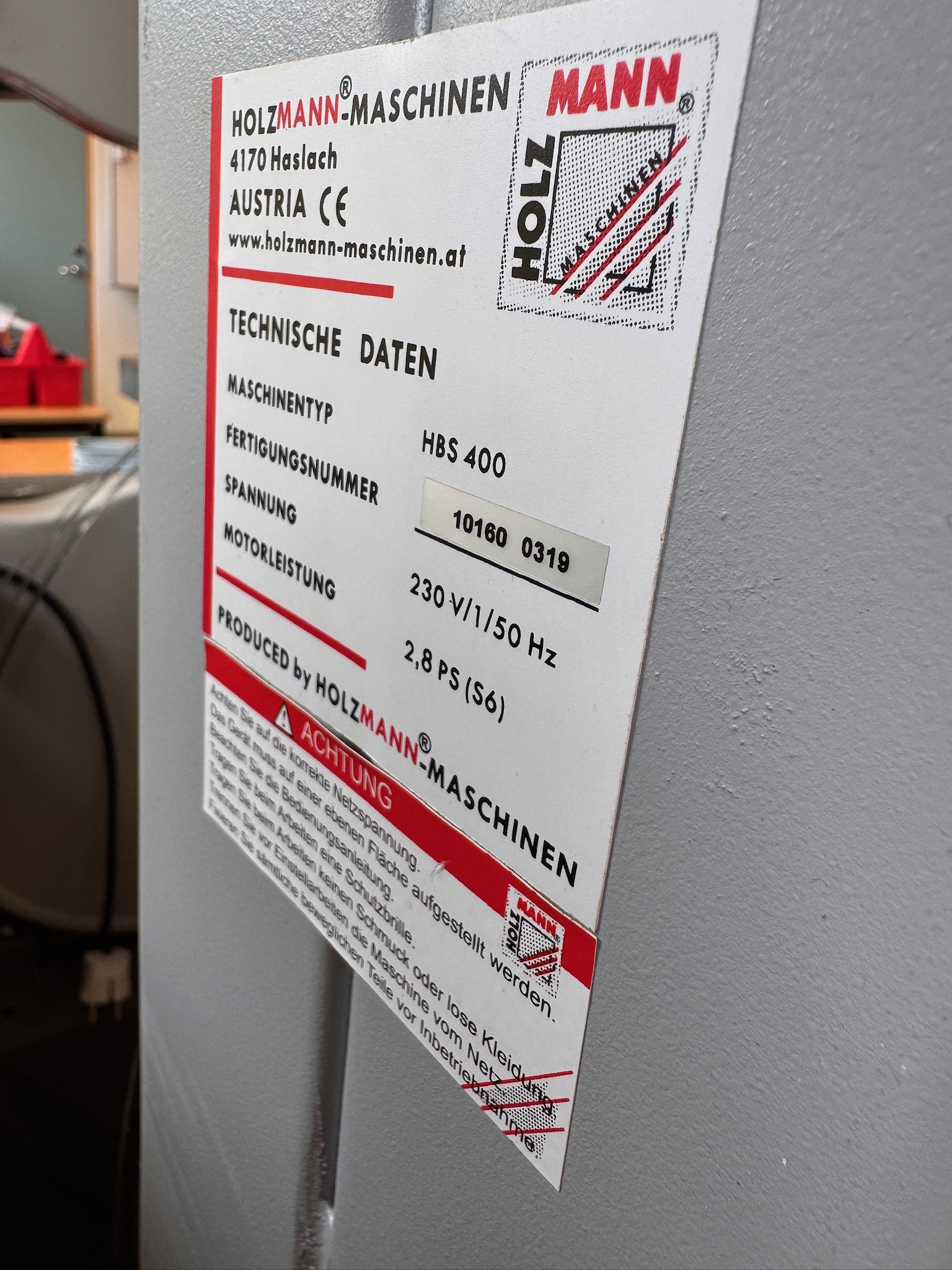SELT / SOLD Bandsög HOLZMANN Tré/ál – HBS 400 Fálkanum 10