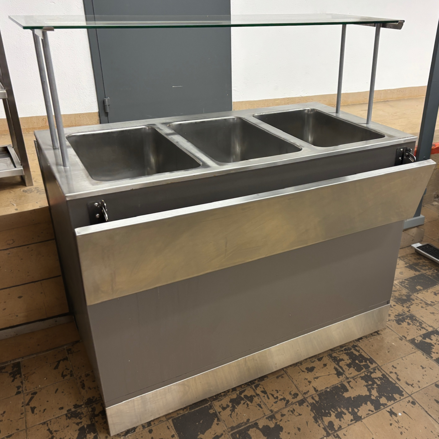 SELT / SOLD Metos gastroborð með hnerrivörn B120xD65/115xH90/128 sm.