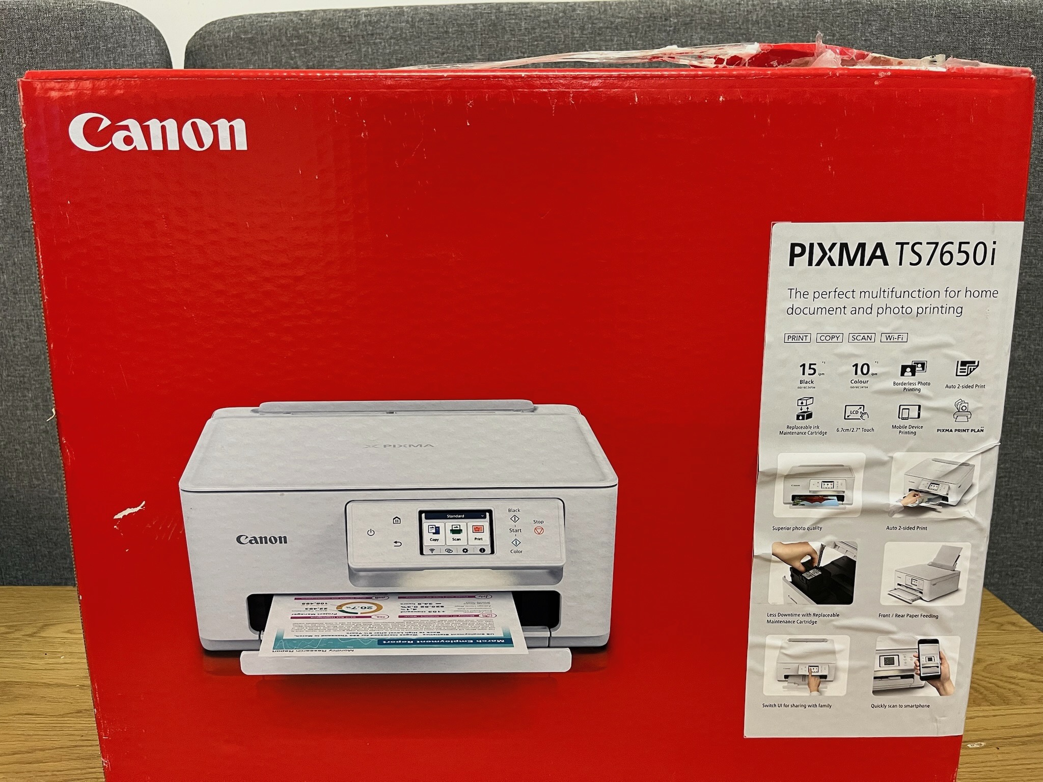 SELT / SOLD Canon PIXMA A4 bleksprautuprentari með Wi-Fi og 350 blaða skúffu.