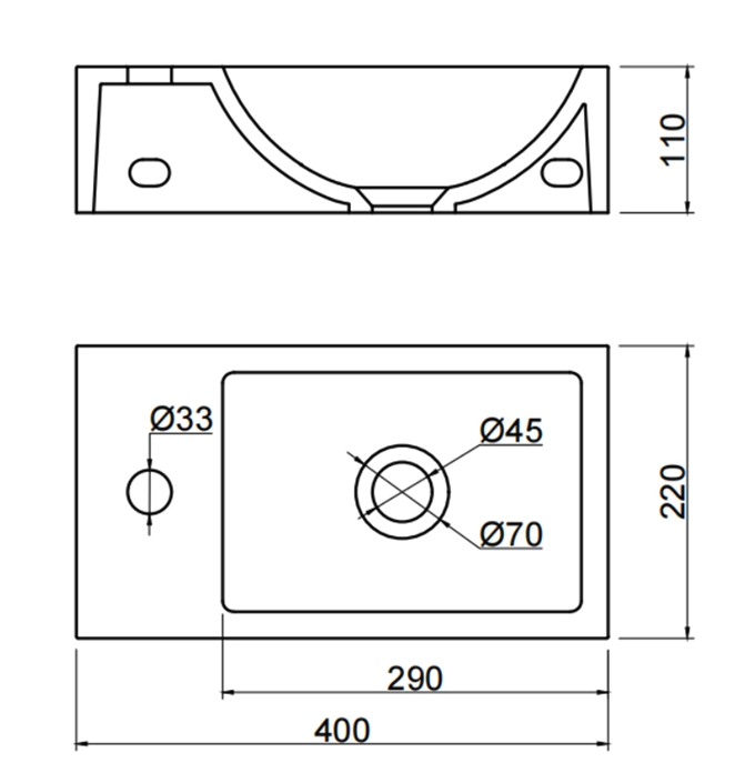 SELT / SOLD Vegghengd handlaug - ónotað 4