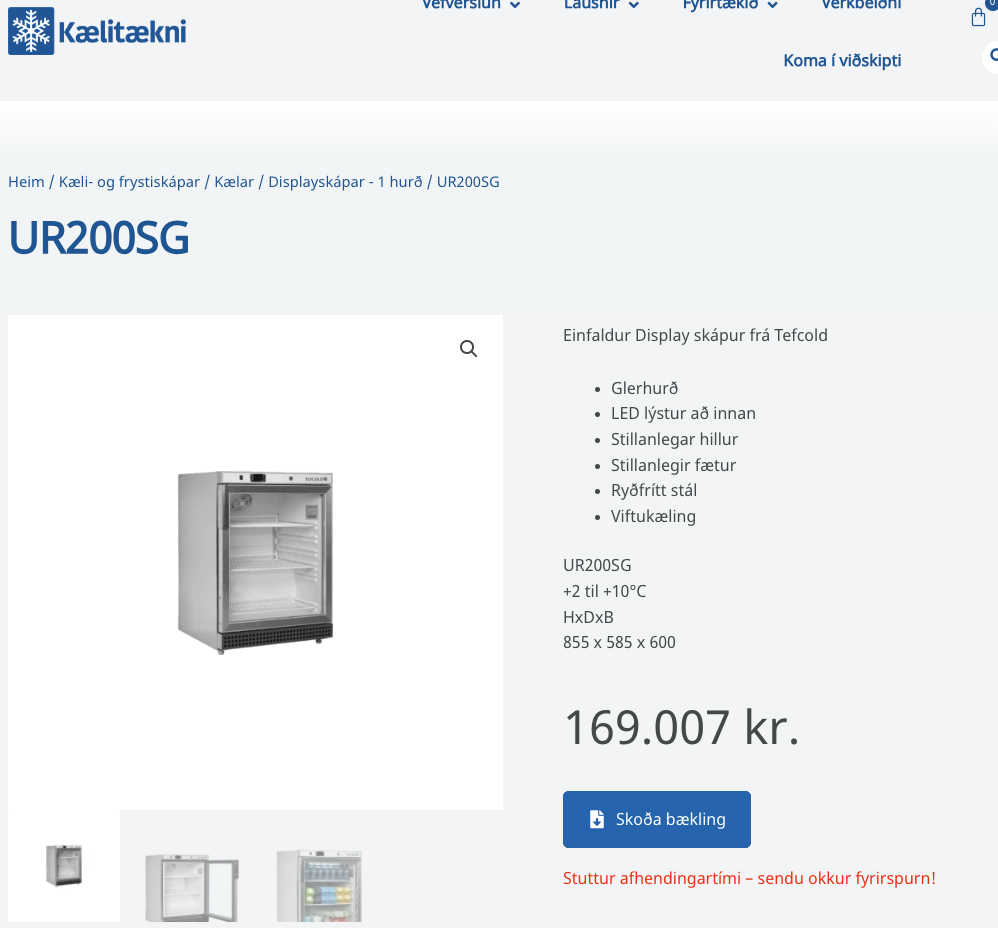 Tefcold display kælir frá Kælitækni, H86sm. 4