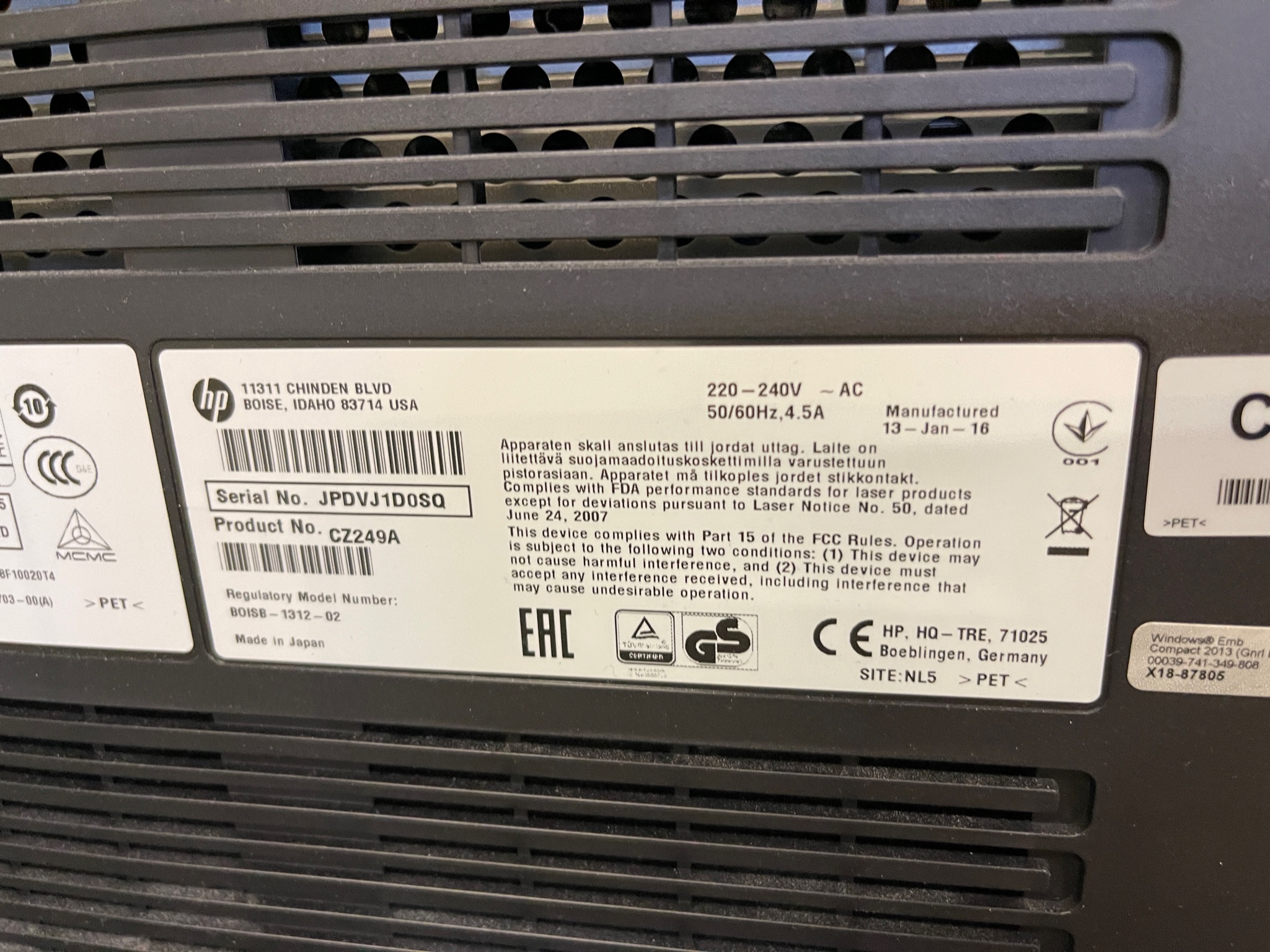SELT / SOLD HP Laserjet litaprentari/Scan Enterprise MFP M680 + 4 tonerhylki 13