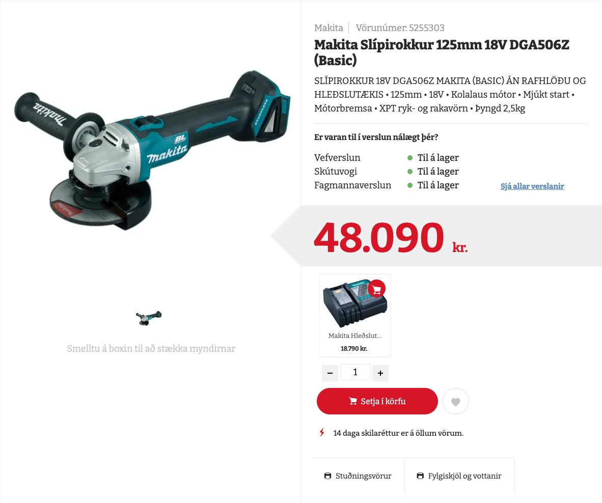 SELT / SOLD Makita bútsög og slípirokkur 3