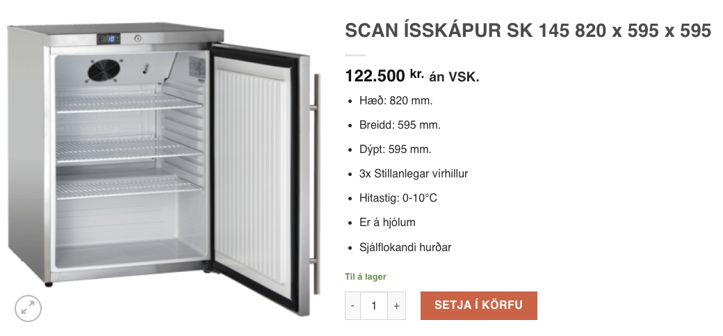 SELT / SOLD - Scancool kæliskápur með glerhurð 7