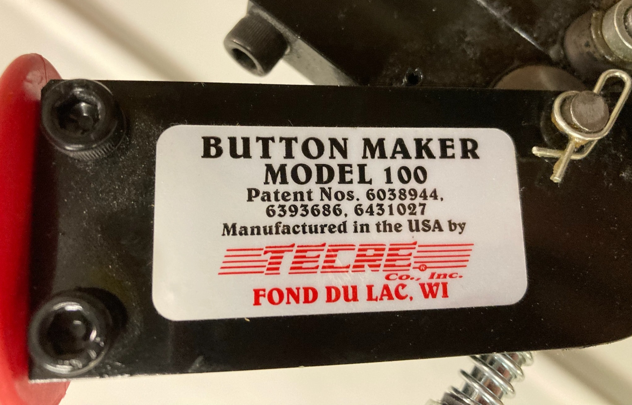 SELT / SOLD Barmmerki - barmmerkjavél - Button maker frá Tecre 5