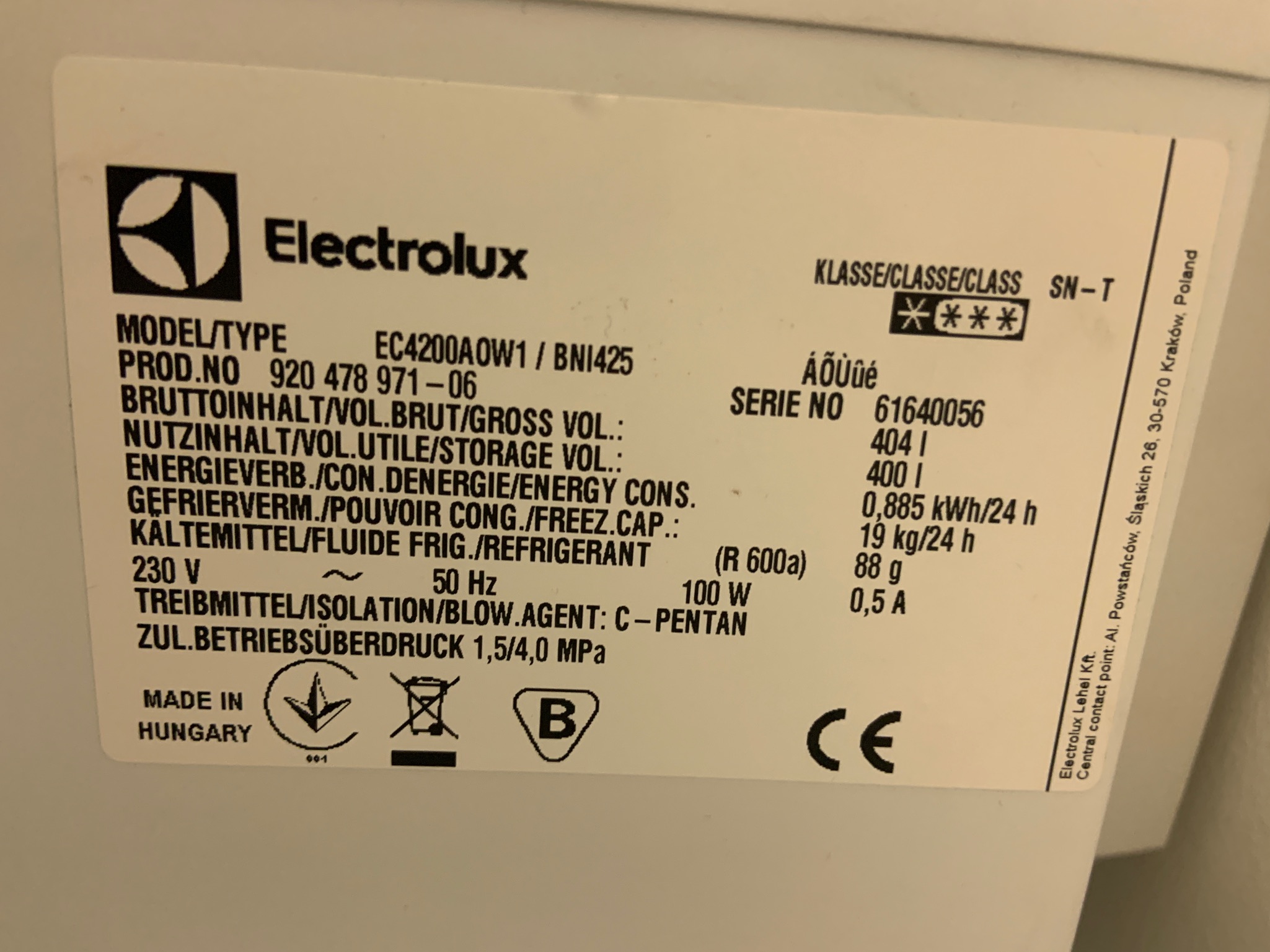 Selt - Electrolux frystikista 400L 7