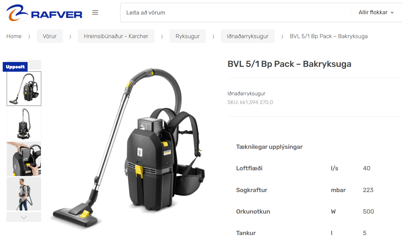 SELT / SOLD Kärcher ryksuga á bak 9