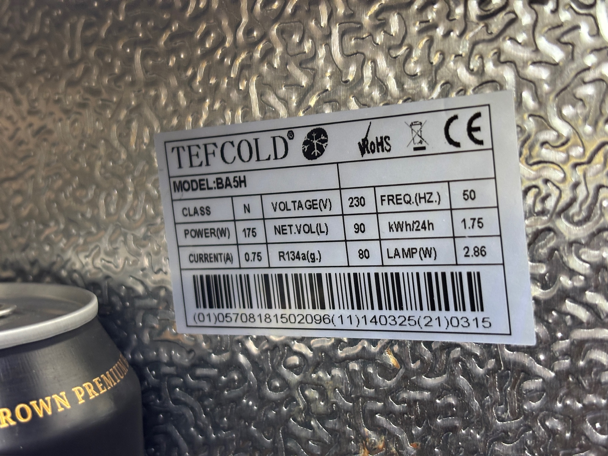 SELT / SOLD Tefcold kælir - H87sm. 2