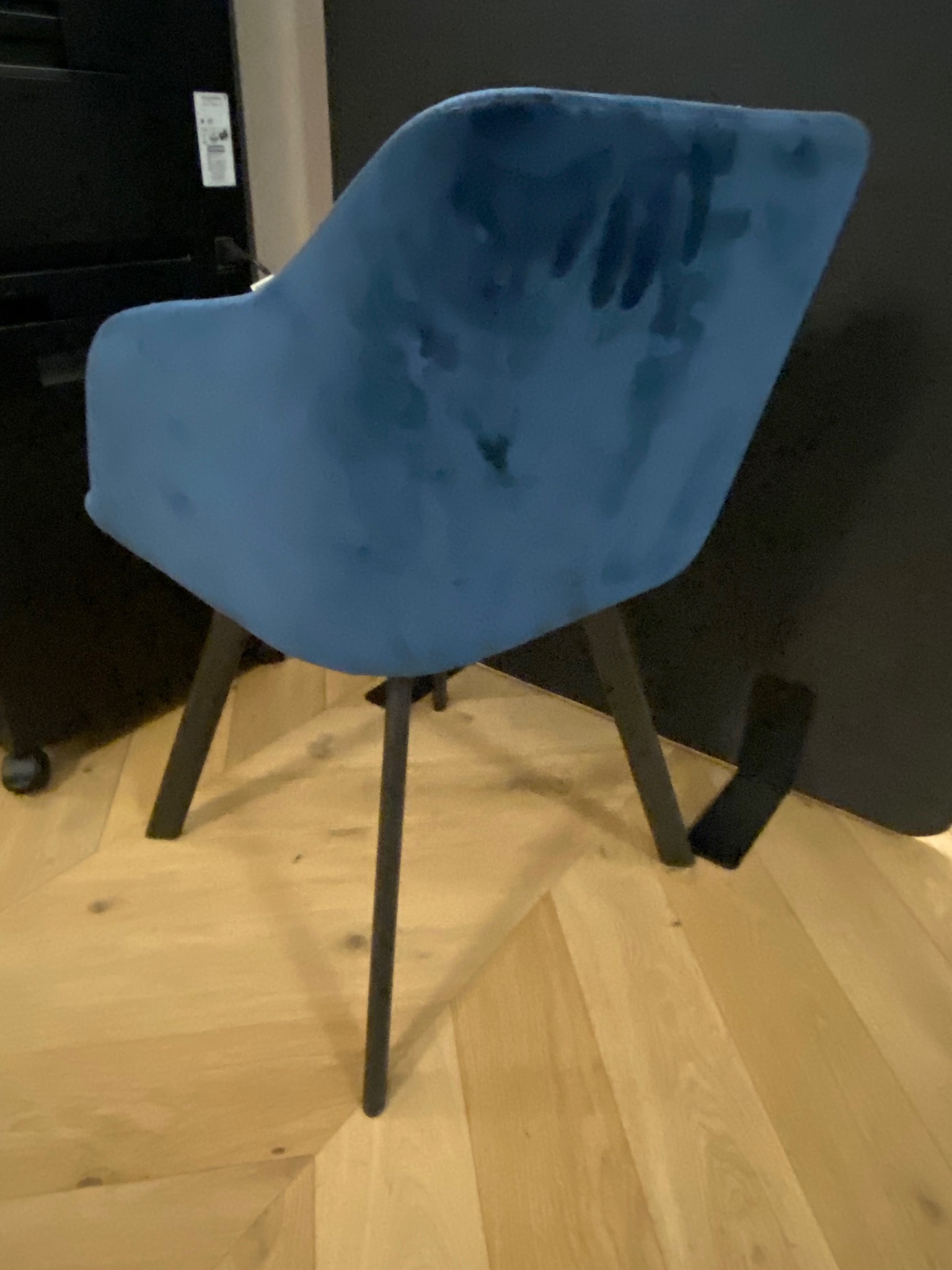 SELT / SOLD Borðstofustóll, Velvet dökkblár 1 stk 4