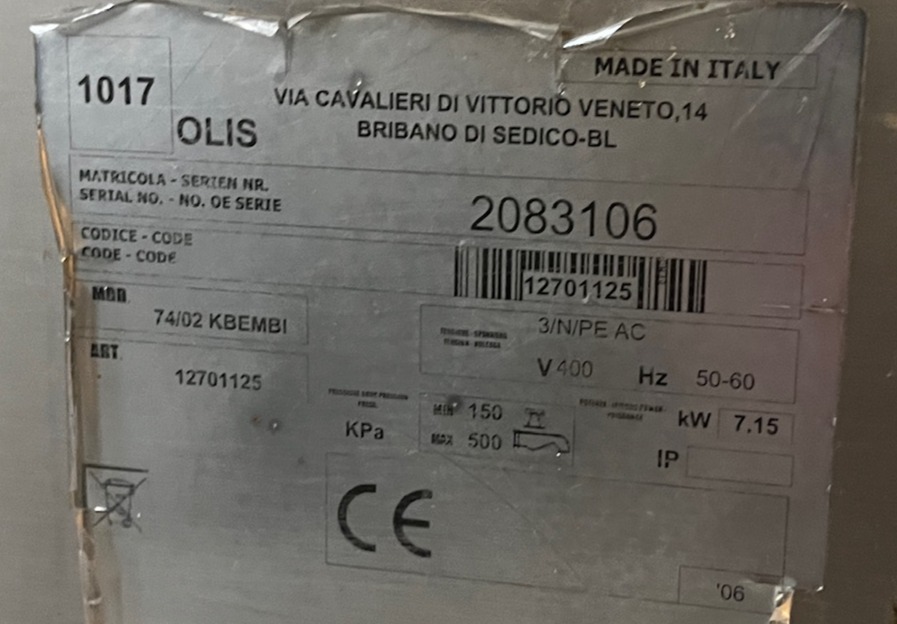 SELT / SOLD Olis veltipanna 7 kw. Breidd 80 sm. dýpt 71 sm. 12