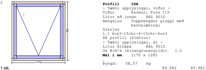 SELT/SOLDGluggastykki - Ónotuð - 5 stk. 7