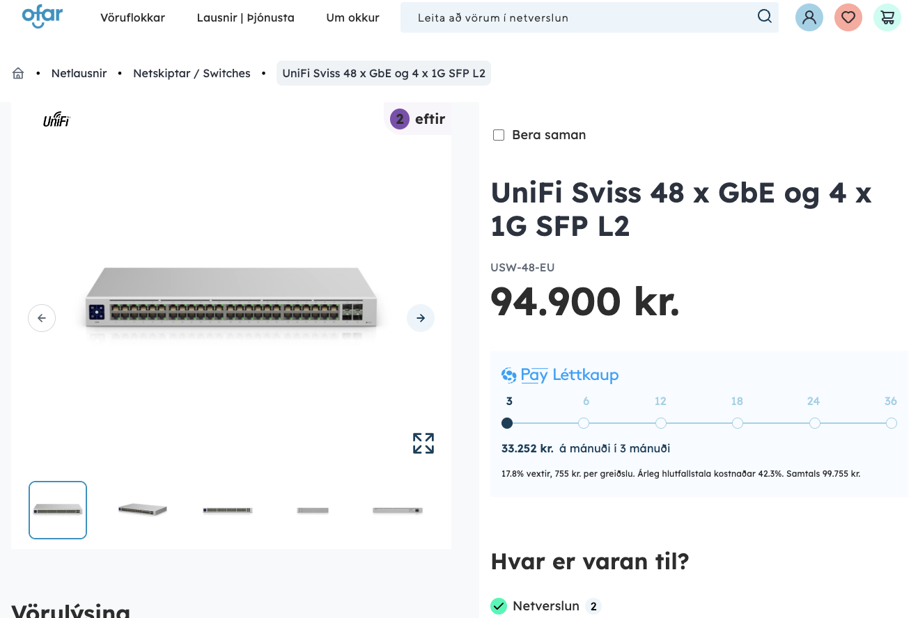UniFi 48 sviss frá Ofar (3 stk.) 4