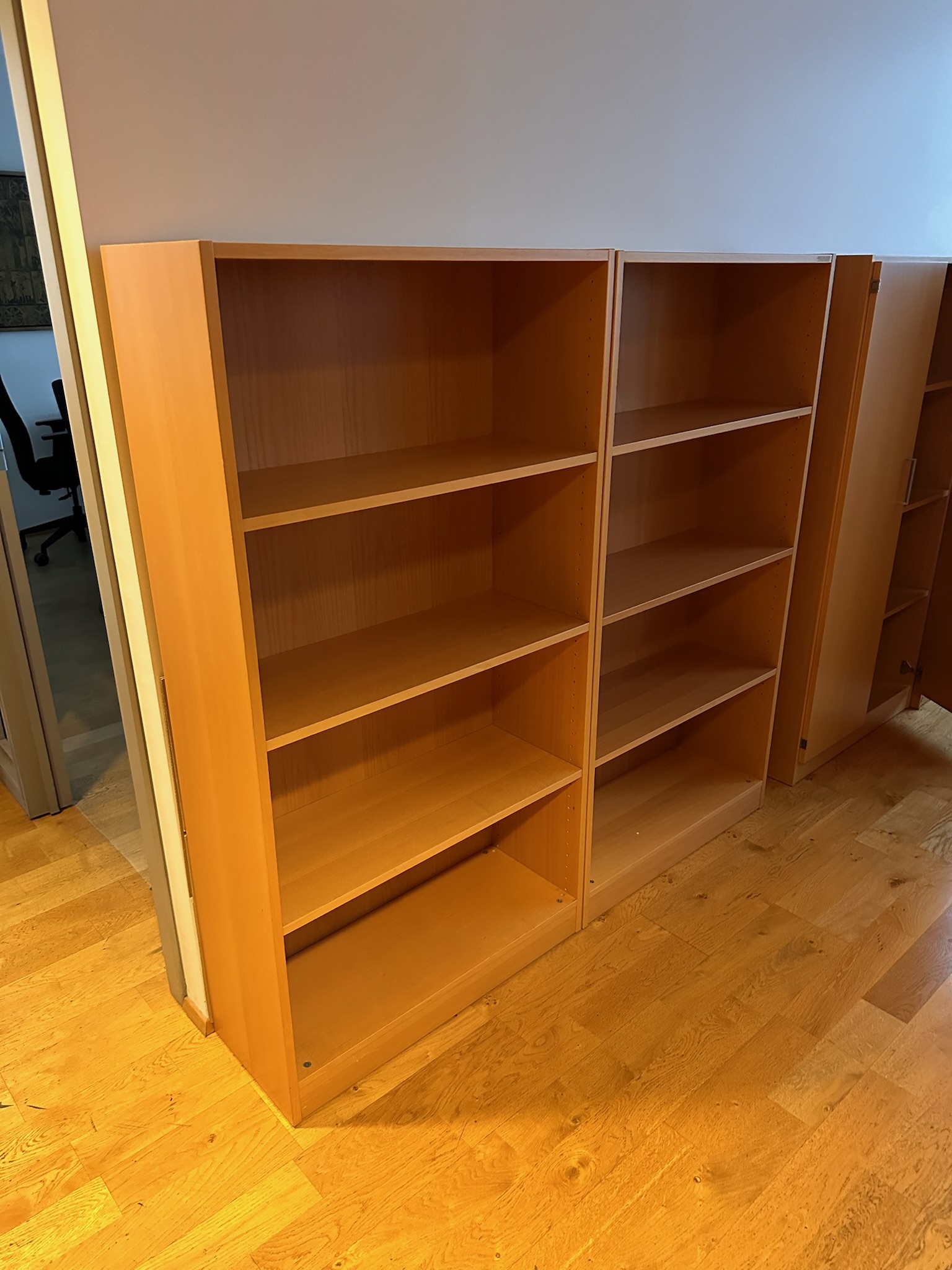 SELT/SOLD Bókahillur frá Á. Guðmundsson, H150 x B80 x D31 sm. (19 stk.) 3
