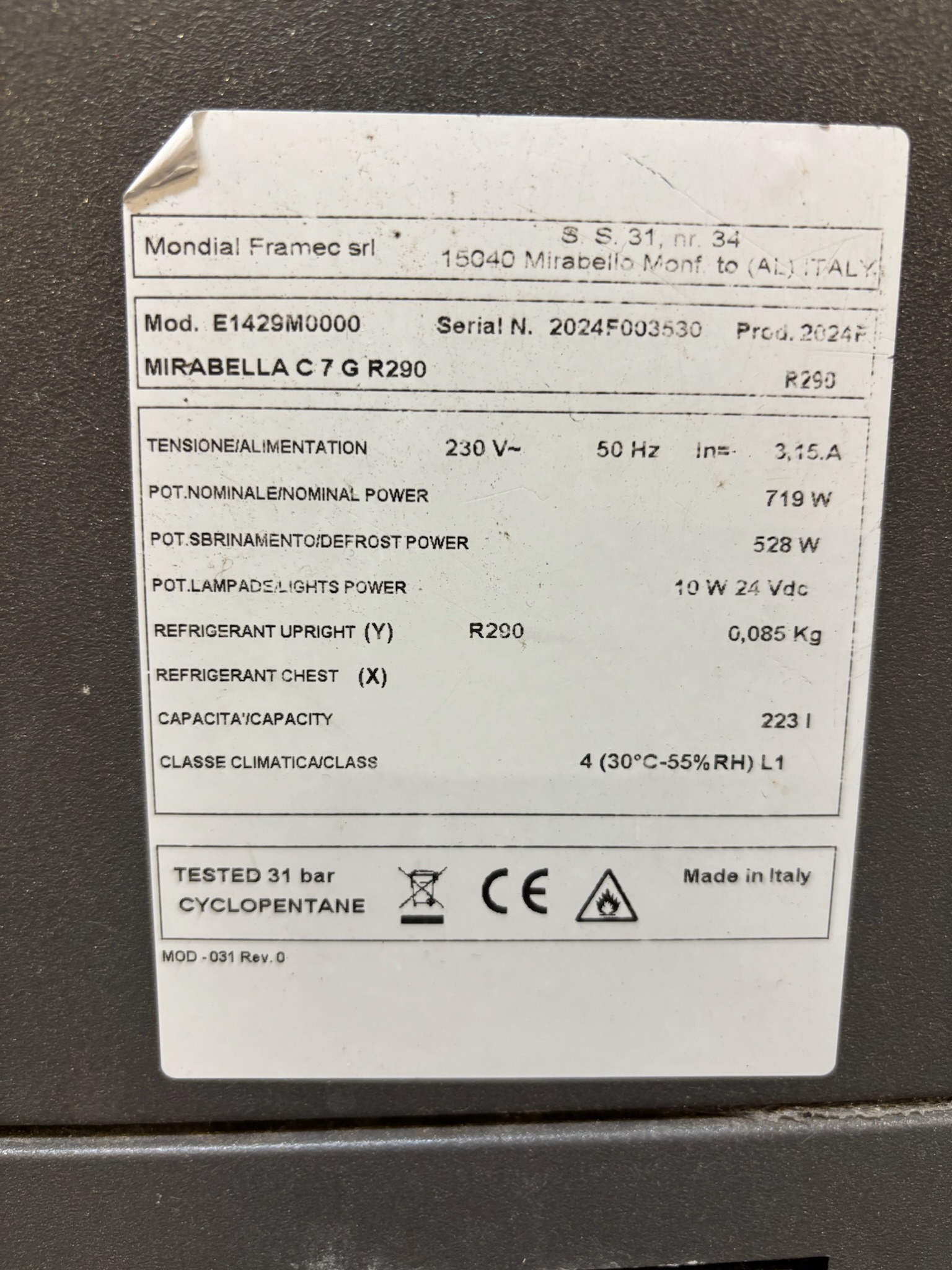 SELT / SOLD Tefcold frystiborð fyrir kúluís frá Kælitækni, B119sm. 8