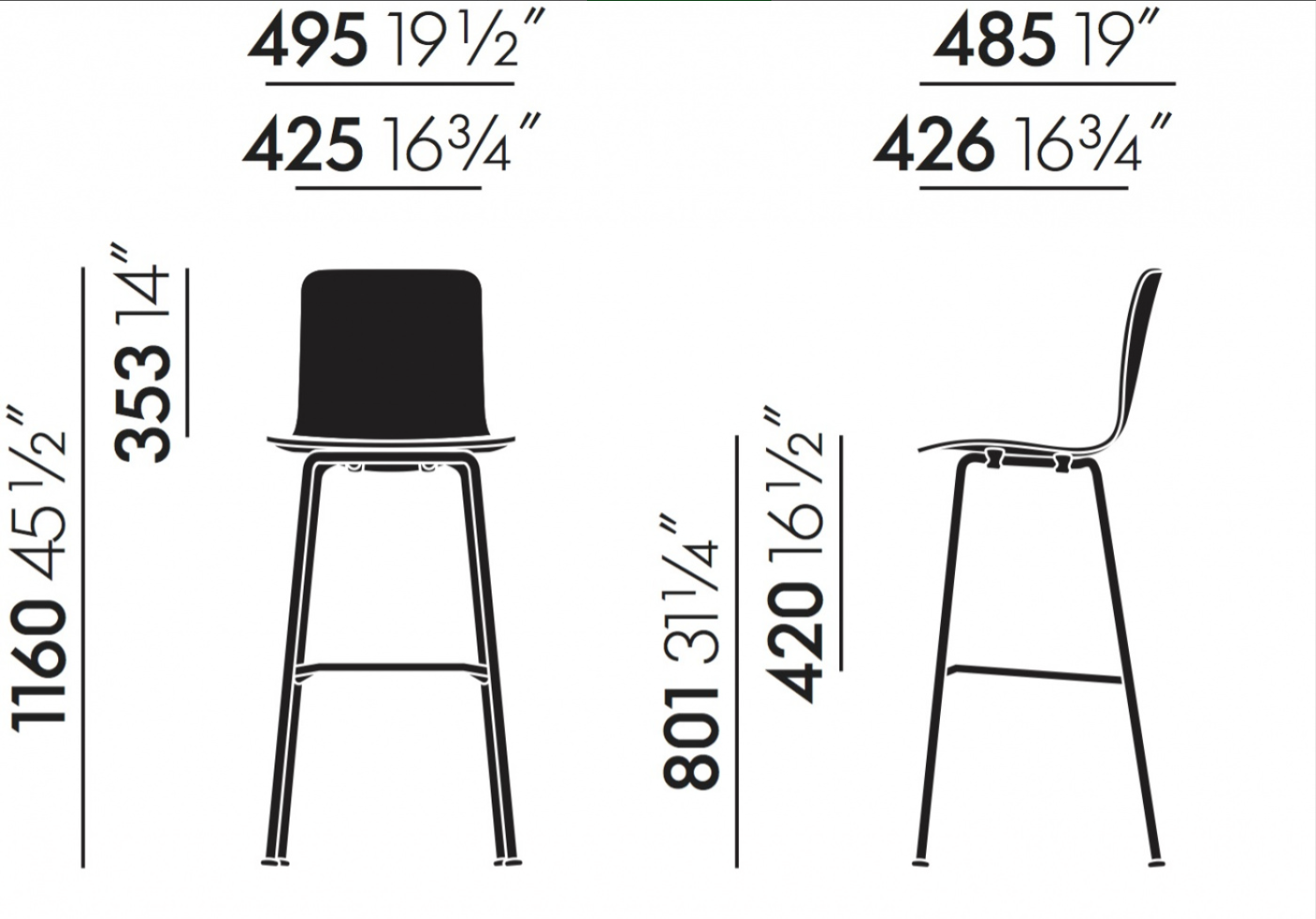 SELT / SOLD Vitra barstólar frá Pennanum 4