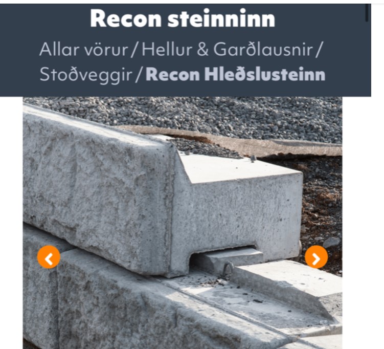 SELT / SOLD - Hleðslusteinn - Recon frá Steypustöðin 14