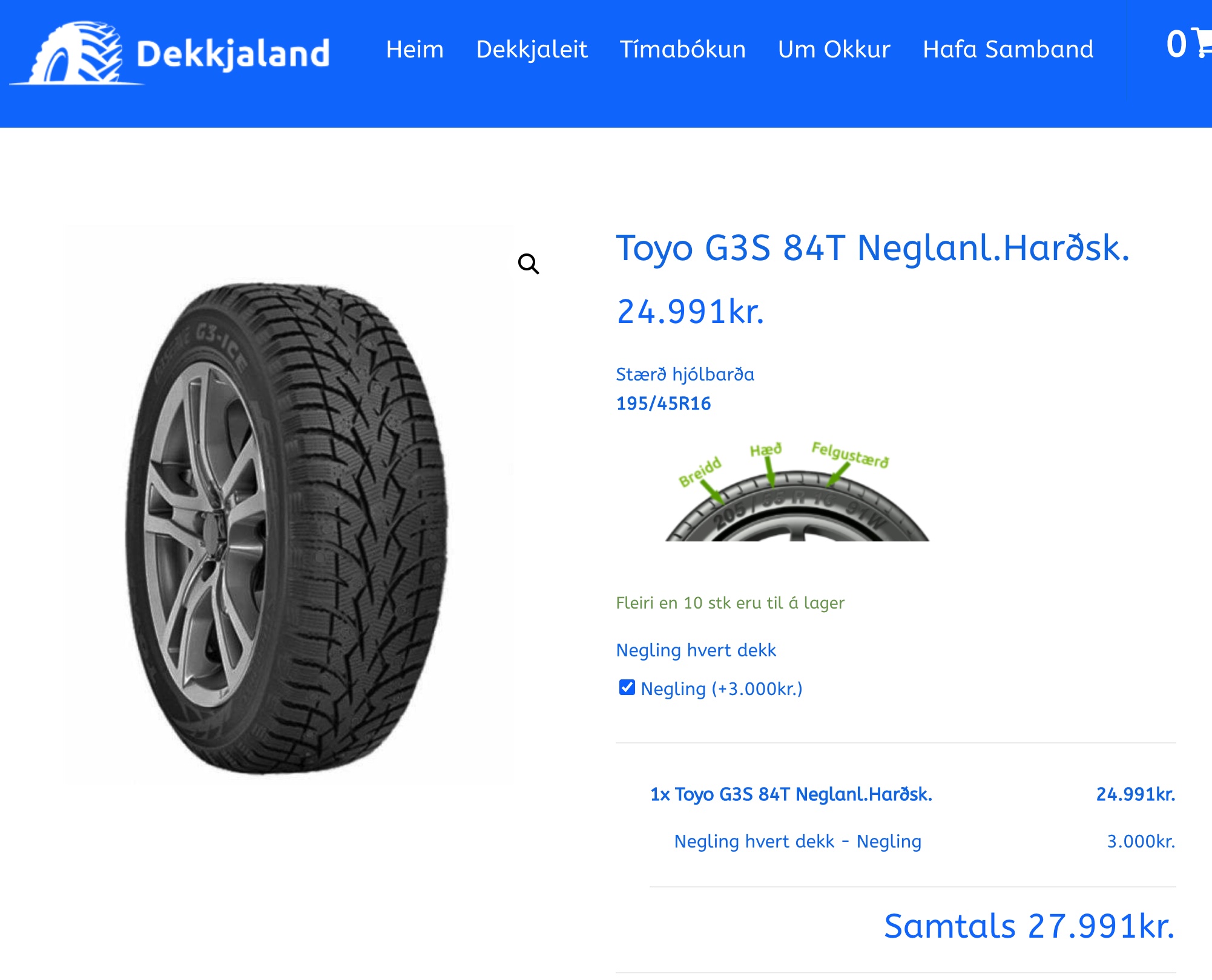 SELT / SOLD TOYO Opserver G3 ICE 195/45 R16 Negld 13