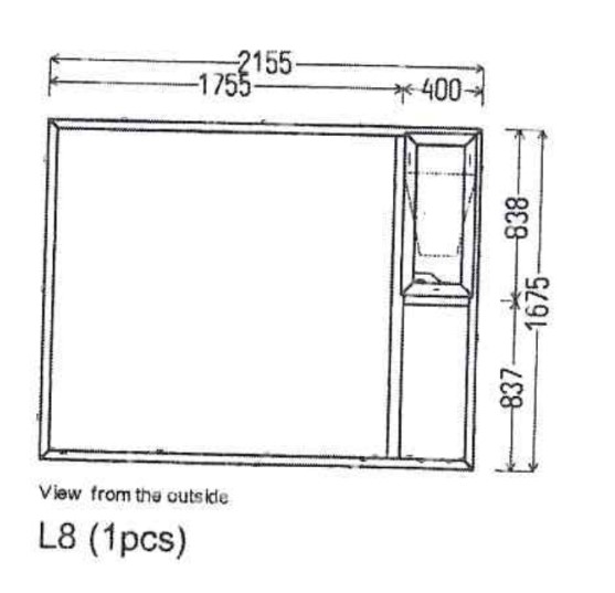 SELT / SOLD - Gluggi -L8 - nýr PVC - 216x168 sm - REHAU NORDIC 5