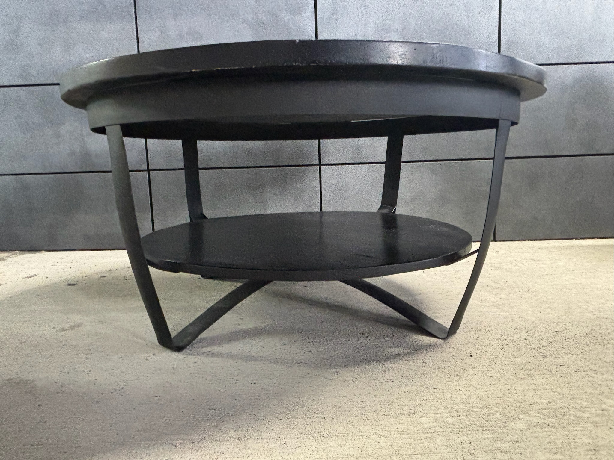 SELT / SOLD Veer Carpets sófaborð frá Tekk, Ø90xH42sm. 5