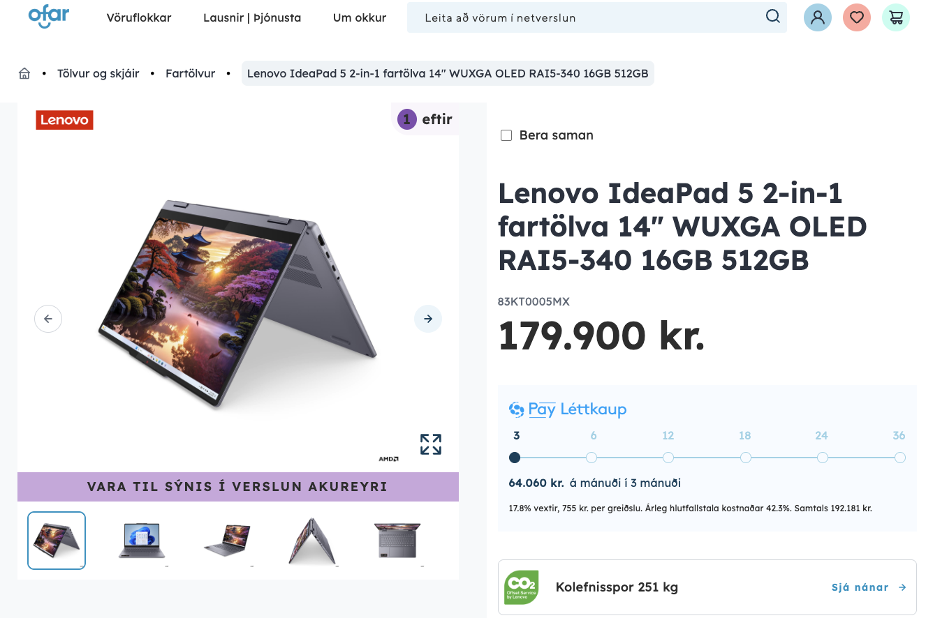 SELT / SOLD Lenovo IdeaPad Flex 5 2-in-1 fartölva frá Ofar 4