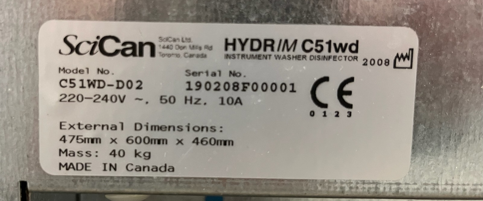 SciCan Hydrim hálfsjálfvirk uppþvottavél fyrir m.a smáskurðstofur 6