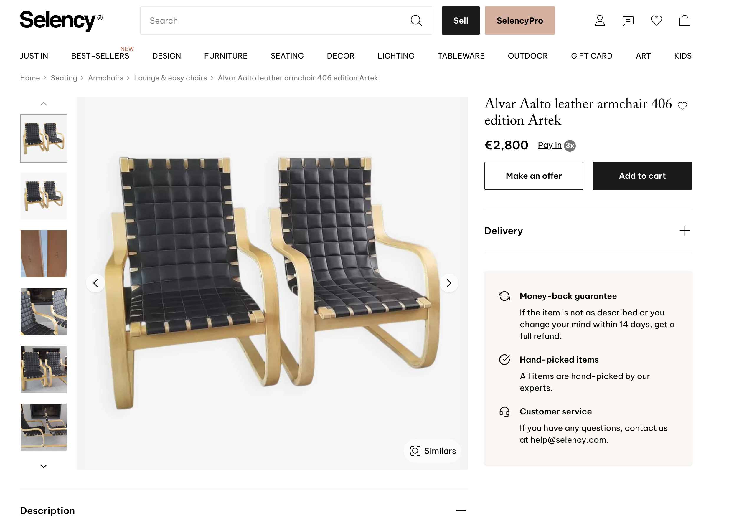 SELT / SOLD Sjaldgæfir Alvar Aalto leður hægindastólar 406, birki (4 stk.) 5