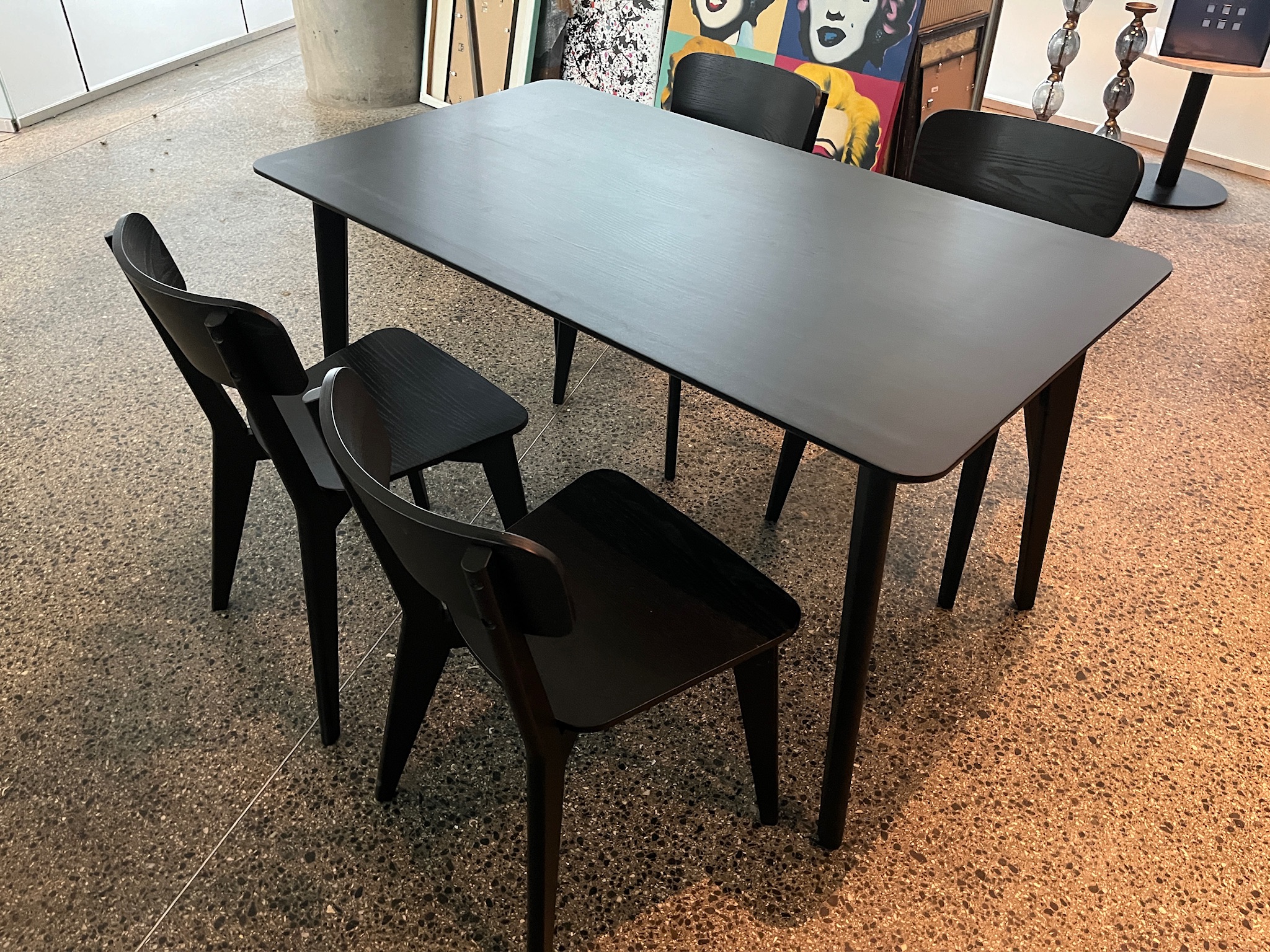 SELT / SOLD IKEA Lisabo eldhúsborð og -stólar, B140 x D78 sm. 3