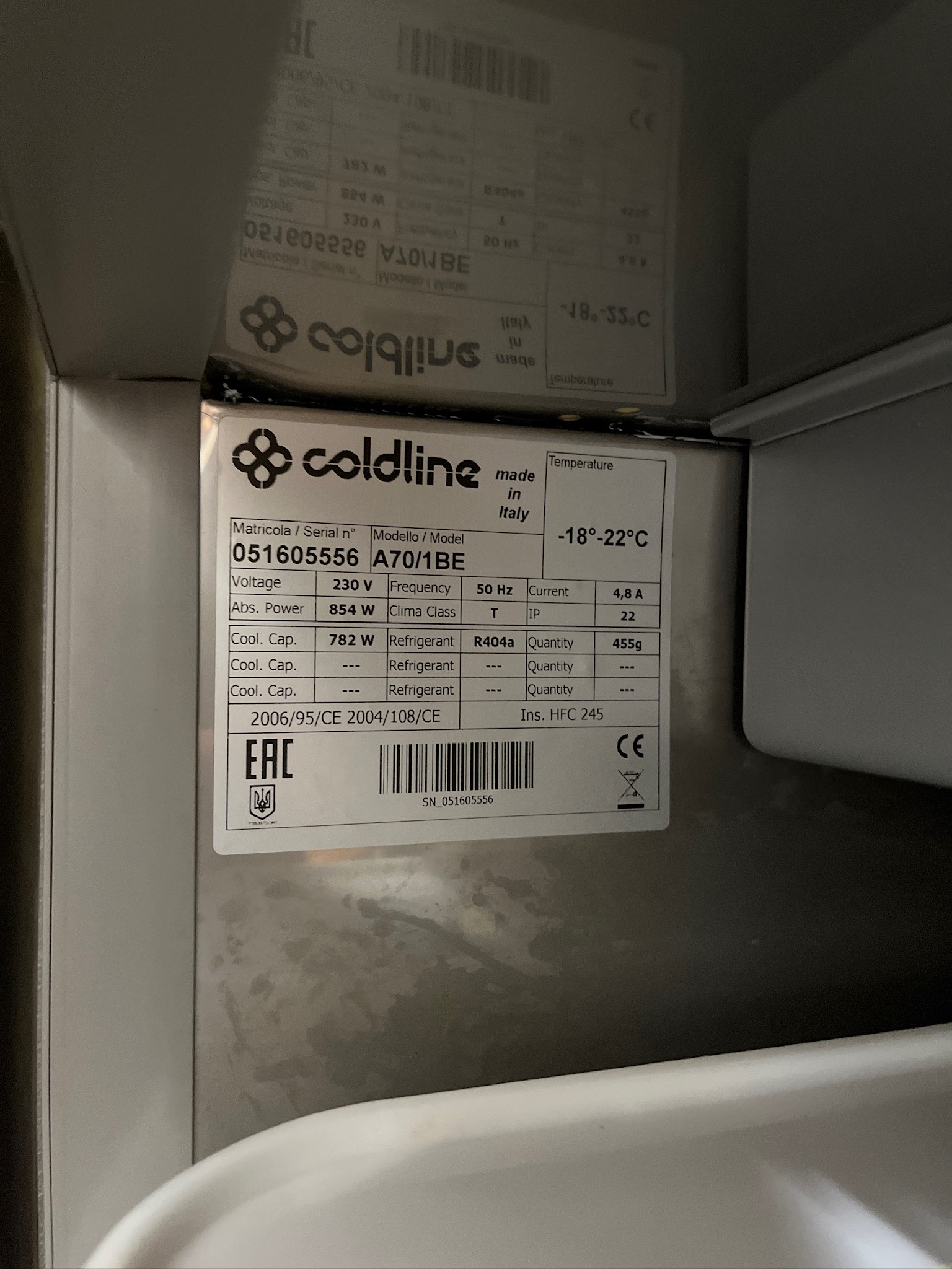 SELT / SOLD - Coldline frystiskápur, 601L, H209 x B74 x D82 sm. 5