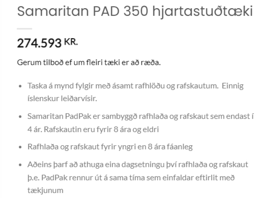 SELT / SOLD - Hjartastuðtæki Samaritan PAD 350 3