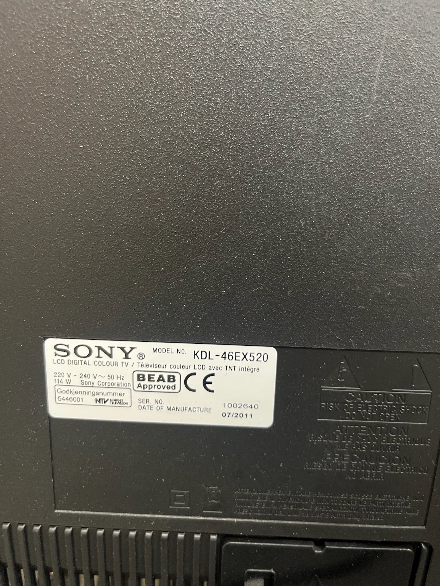 SELT / SOL D Sony Bravia KDL-46EX520, 46" Full HD LCD/LED sjónvarp - Alþingi 5