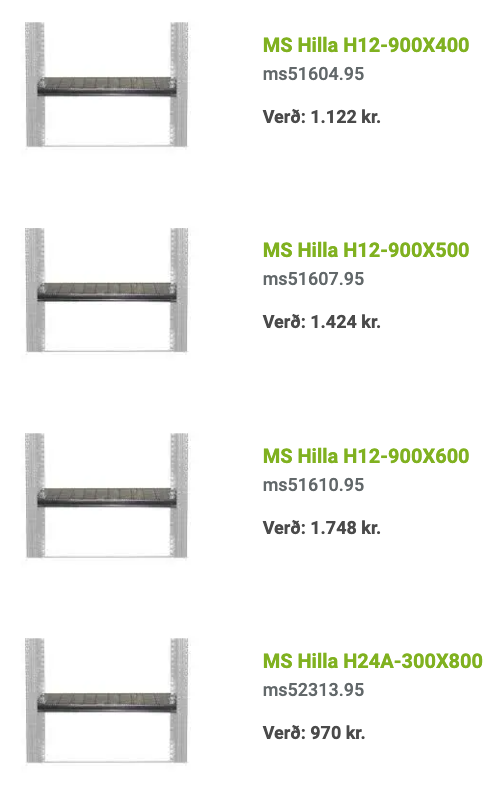 SELT / SOLD MS hillurekkar frá Rými (mikið magn) 11