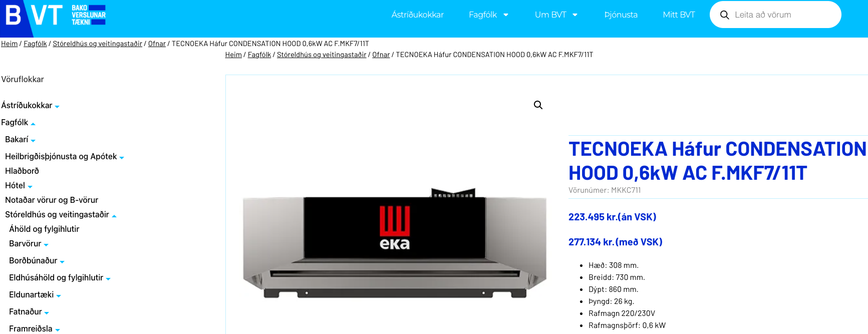 SELT / SOLD TecnoEKA gufuofn á standi ásamt háfi, 11 skúffu 9