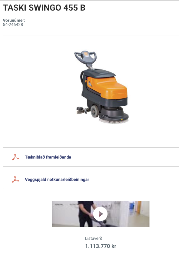 SELT / SOLD Taski Swingo gólfþvottavél frá Tandur (2023) 3